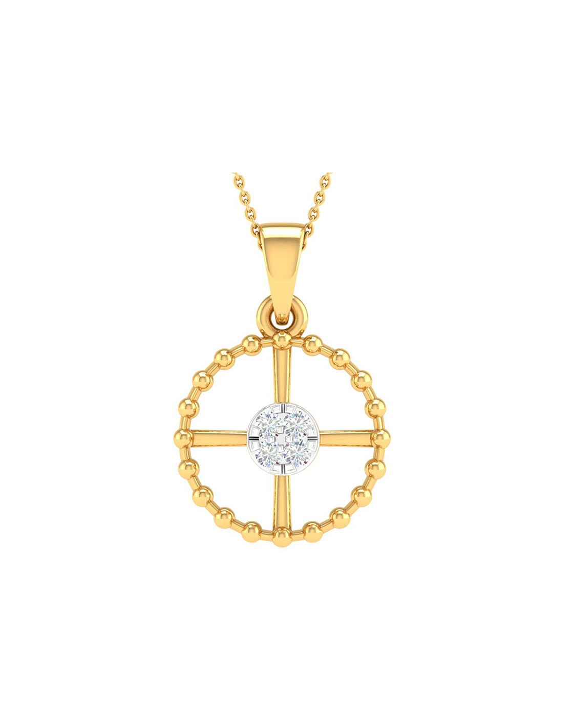 14K White Gold Drop Pendant-1/5 ct. - V Jewelers