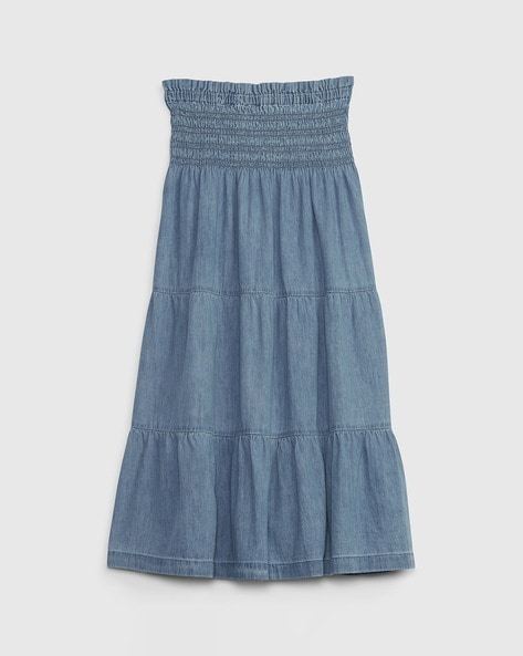 Amazon.com: Cuteighteen Mini Denim Skirt Women High Waisted Tiered Ruffle  Skort Skirts Trendy Cute Lace Up A Line Short Jean Skirt (X-Small, Blue) :  Clothing, Shoes & Jewelry