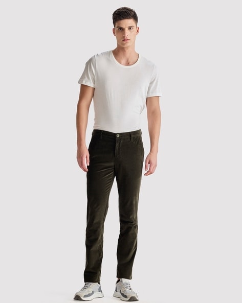 Buy Woodland Light Olive Regular Fit Flat Front Trousers for Men's Online @  Tata CLiQ