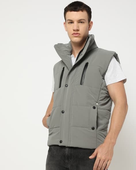 Men Quilted Regular Fit Bomber Jacket