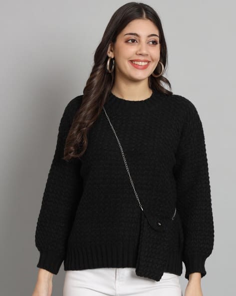 Buy Black Sweaters Cardigans for Women by Broowl Online