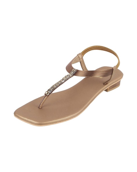 Buy Gold Flat Sandals for Women by Mochi Online