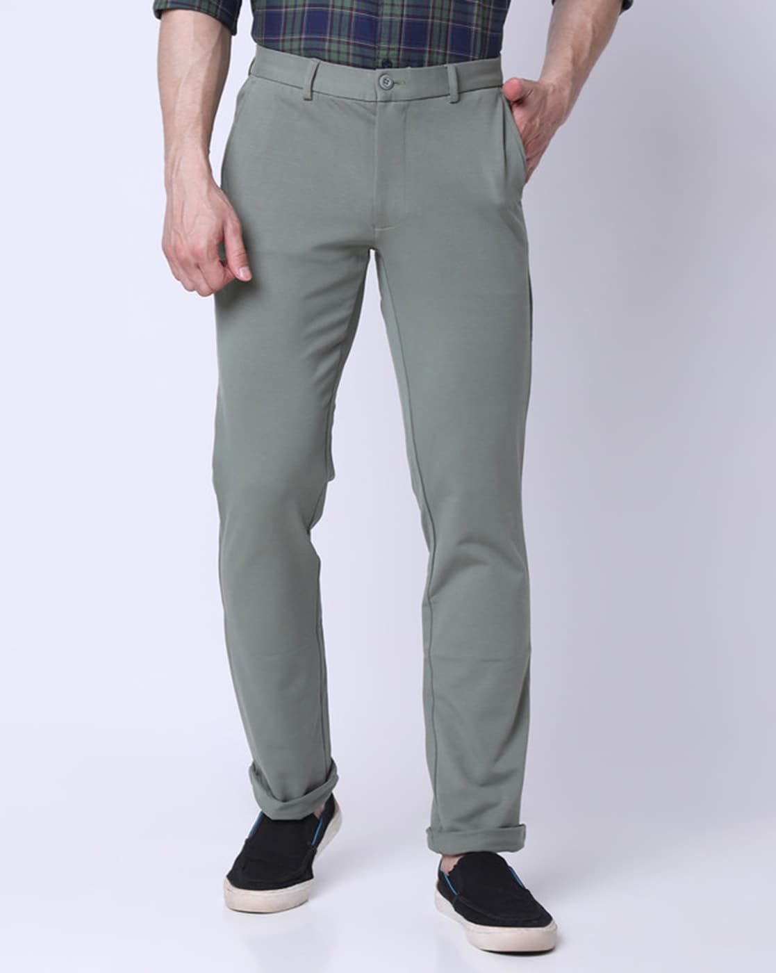 Buy J Hampstead Navy Slim Fit Flat Front Trousers for Men's Online @ Tata  CLiQ