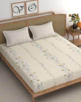 chhavi india 210 TC Floral Print King-Size Bedsheet-picture-43