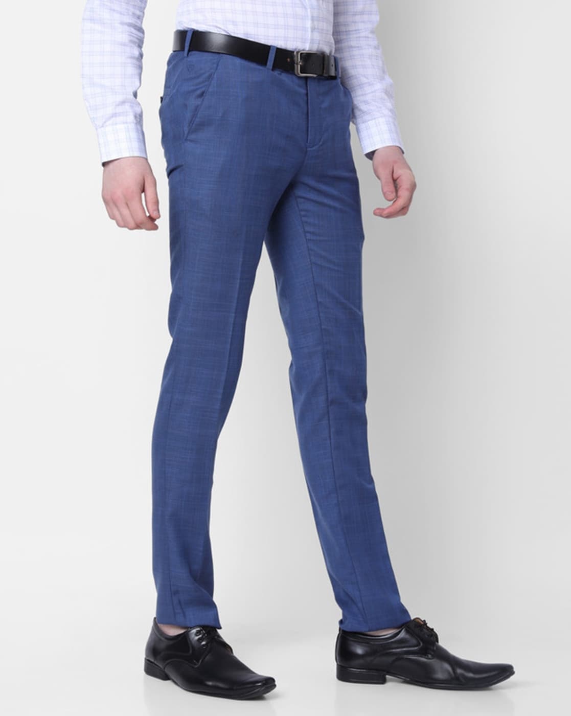 Classic Design Dress Pants Men's Formal Solid Color Slightly - Temu