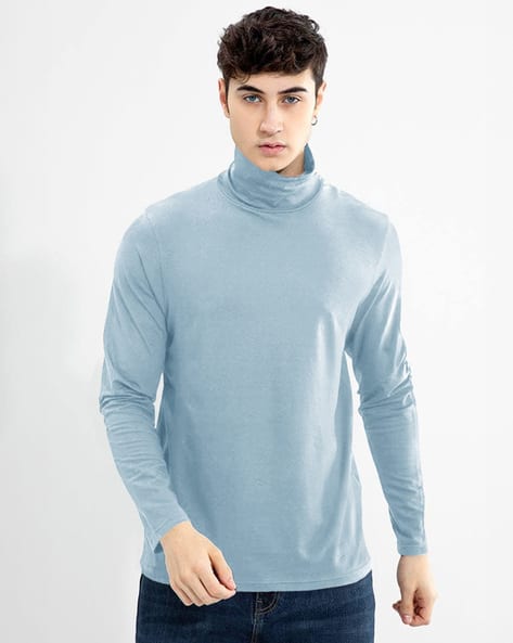 Men Regular Fit Turtleneck Sweatshirt