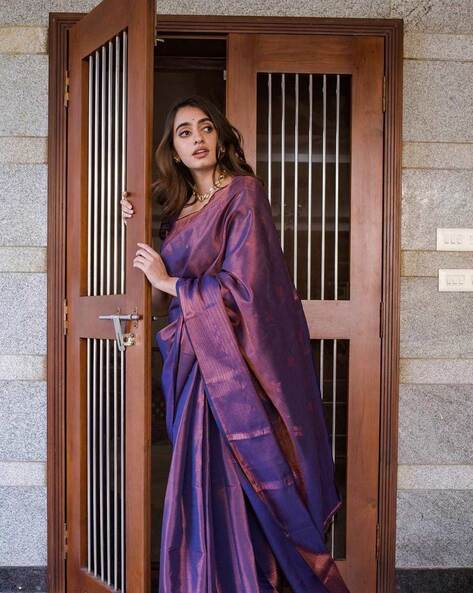 Buy PURPLE Sarees for Women by Indie Picks Online