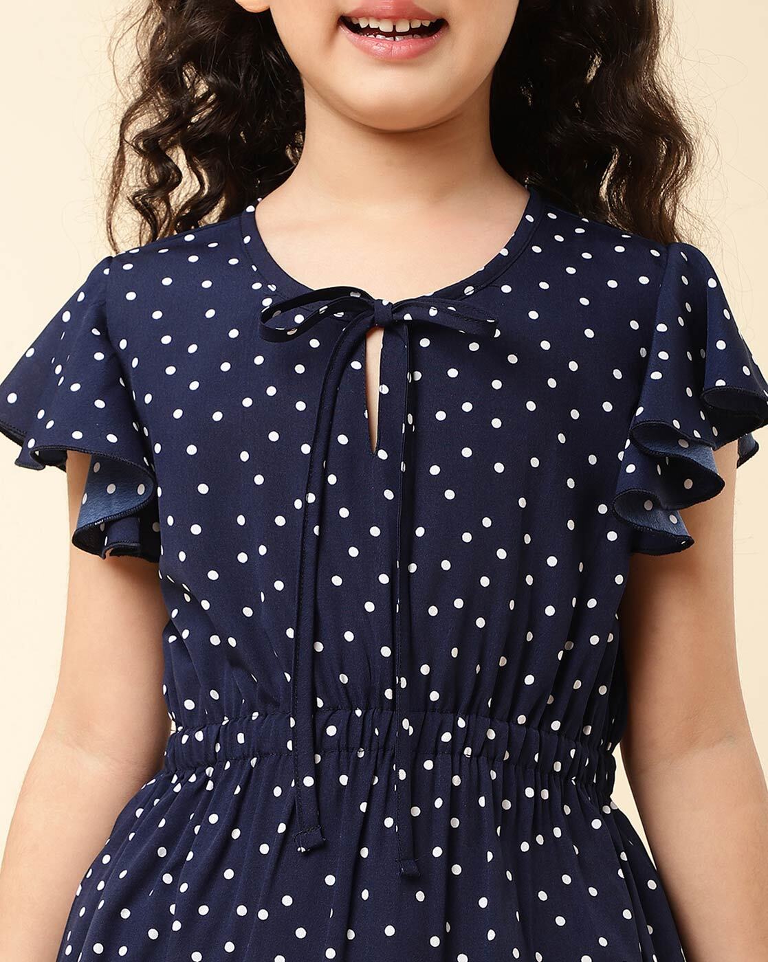 Girls Polka Dot Casual Long Sleeve Dress - Temu