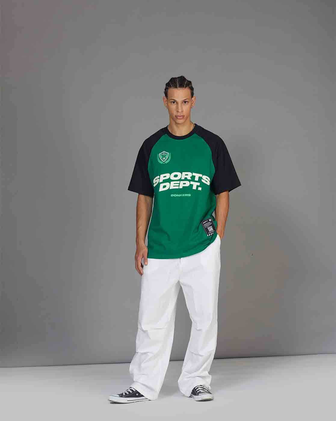 Buy Bonkers Corner Men Green Typography Printed Raw Edge Loose T Shirt -  Tshirts for Men 22517430
