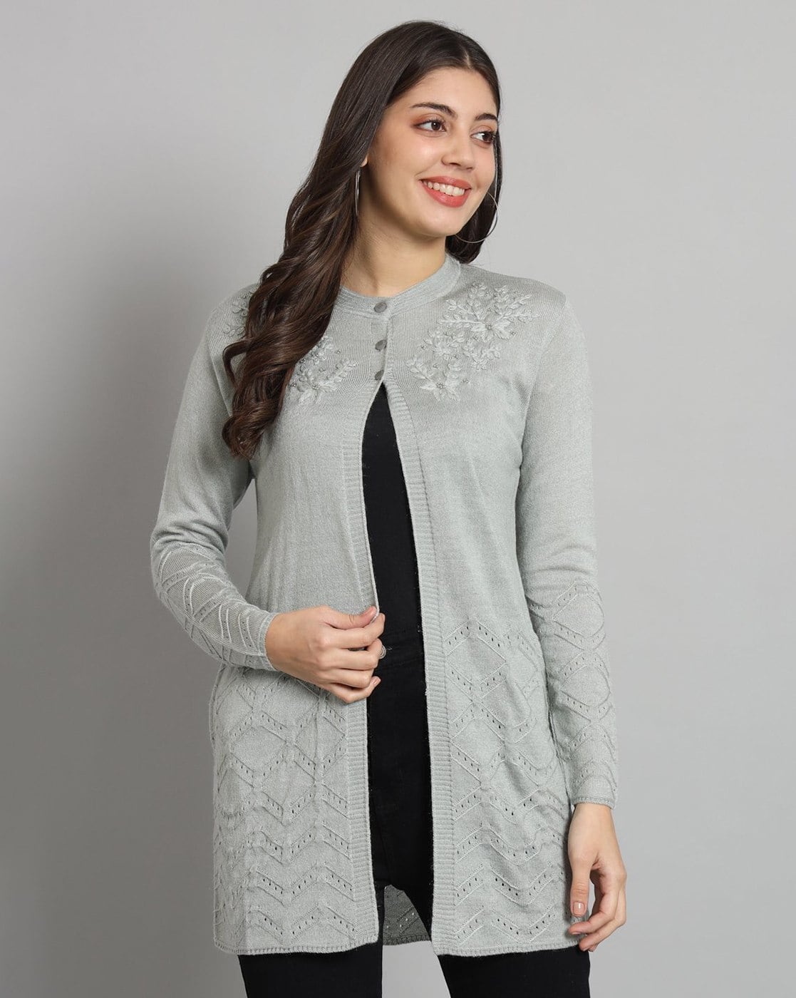 Buy Grey Sweaters & Cardigans for Women by Broowl Online | Ajio.com