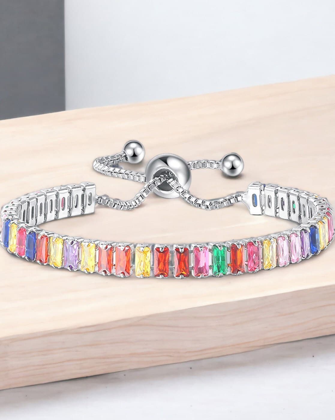 Multi Colored Baguette Tennis Bracelet – Reservoir