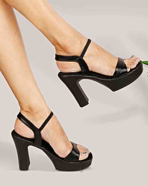 Buy Black Heeled Sandals for Women by STAR TOES Online