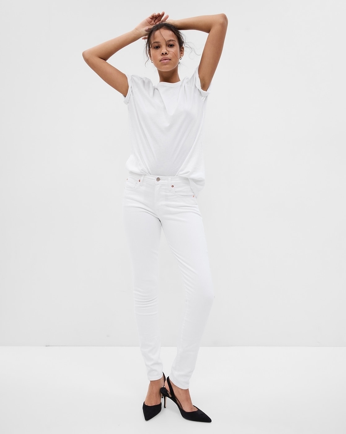 Gap white 2025 skinny jeans