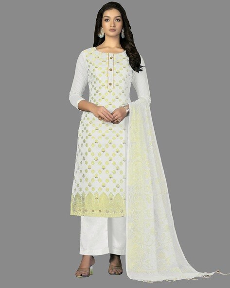 White dress material outlet buy online