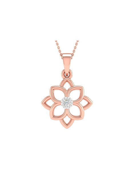Diamond Daisy and Pink Opal Bead Necklace