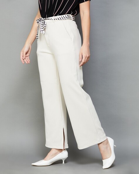 Buy Beige Trousers & Pants for Women by CODE BY LIFESTYLE Online