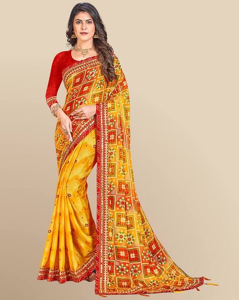 Lassitude Yellow Soft Banarasi Silk Saree With Flattering Bl