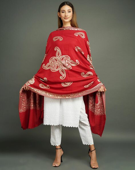Aari Work Cashmere Wool Shawl Price in India