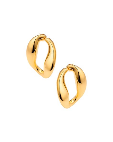 Buy Round 925 Sterling Silver Yellow Gold Plated Hoop Earrings For Women| 6  Months Warranty with Gift Packing | Handmade Silver Jewellery at Amazon.in