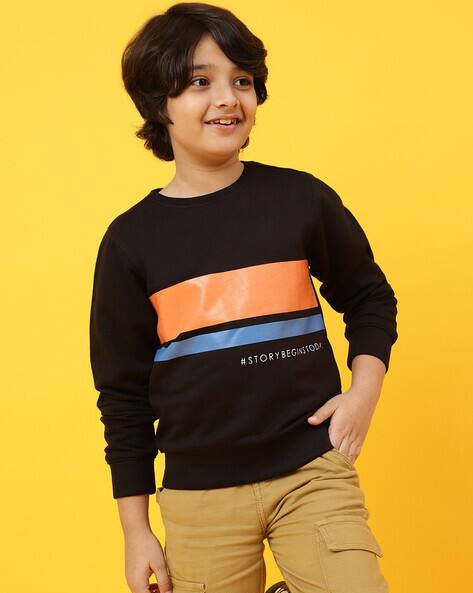 TALES & STORIES Typographic Print Round-Neck Sweatshirt