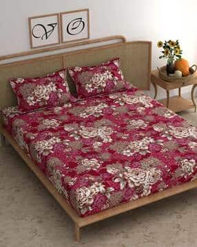 cg homes 160 TC Floral Print Double Bedsheet with Pillow Covers-picture-10