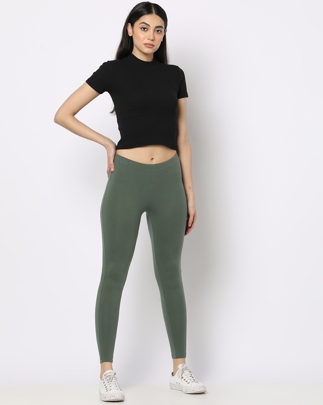 Buy Olive Green Leggings for Women by GAP Online