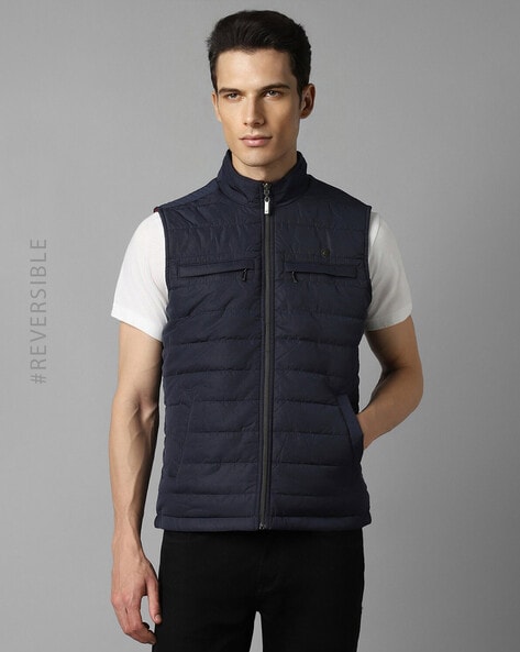 Men Quilted Regular Fit Reversible Gilet