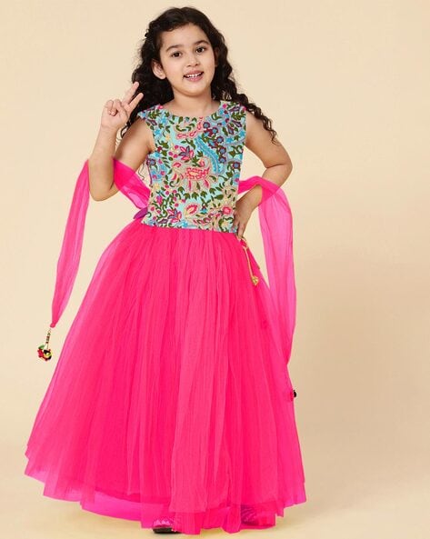 Buy Fuchsia pink Ethnic Wear Sets for Girls by A.T.U.N All Things