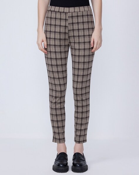 Brown Check Trousers - Selling Fast at Pantaloons.com