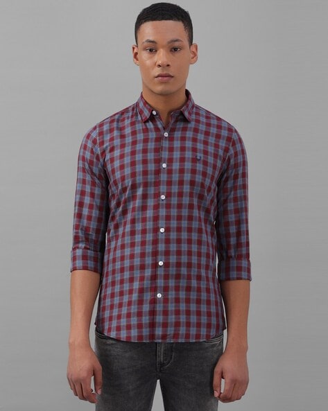 Checked Regular Fit Shirt with Attached Hoodie