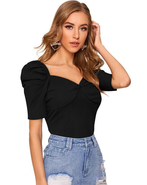 Buy Black Tops for Women by SKC Online