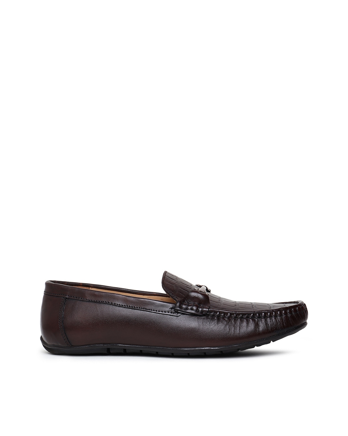 Men Round-Toe Loafers with Metal Accent