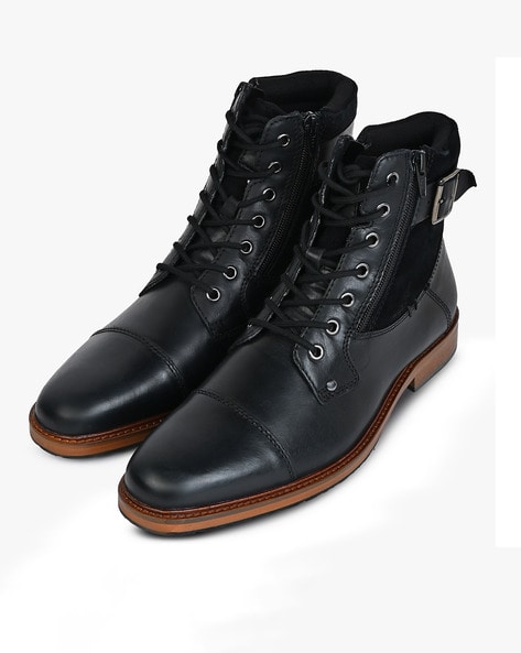 Aldo Alevia Black Derby Boots for Men online in India at Best