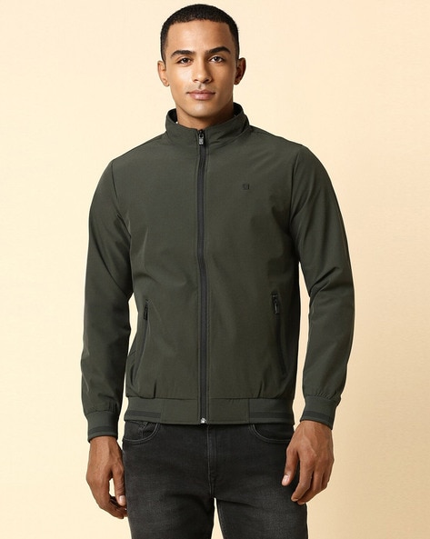 Buy Men Olive Solid Full Sleeves Casual Jacket Online - 92480 | Allen Solly