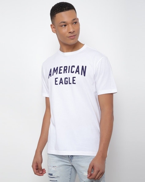 Men Brand Print Regular Fit Crew Neck T Shirt