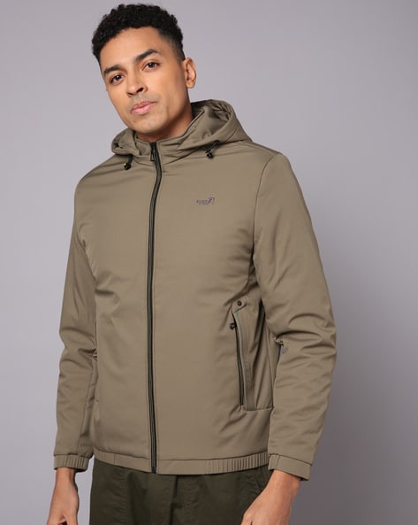 Men Regular Fit Hooded Jacket