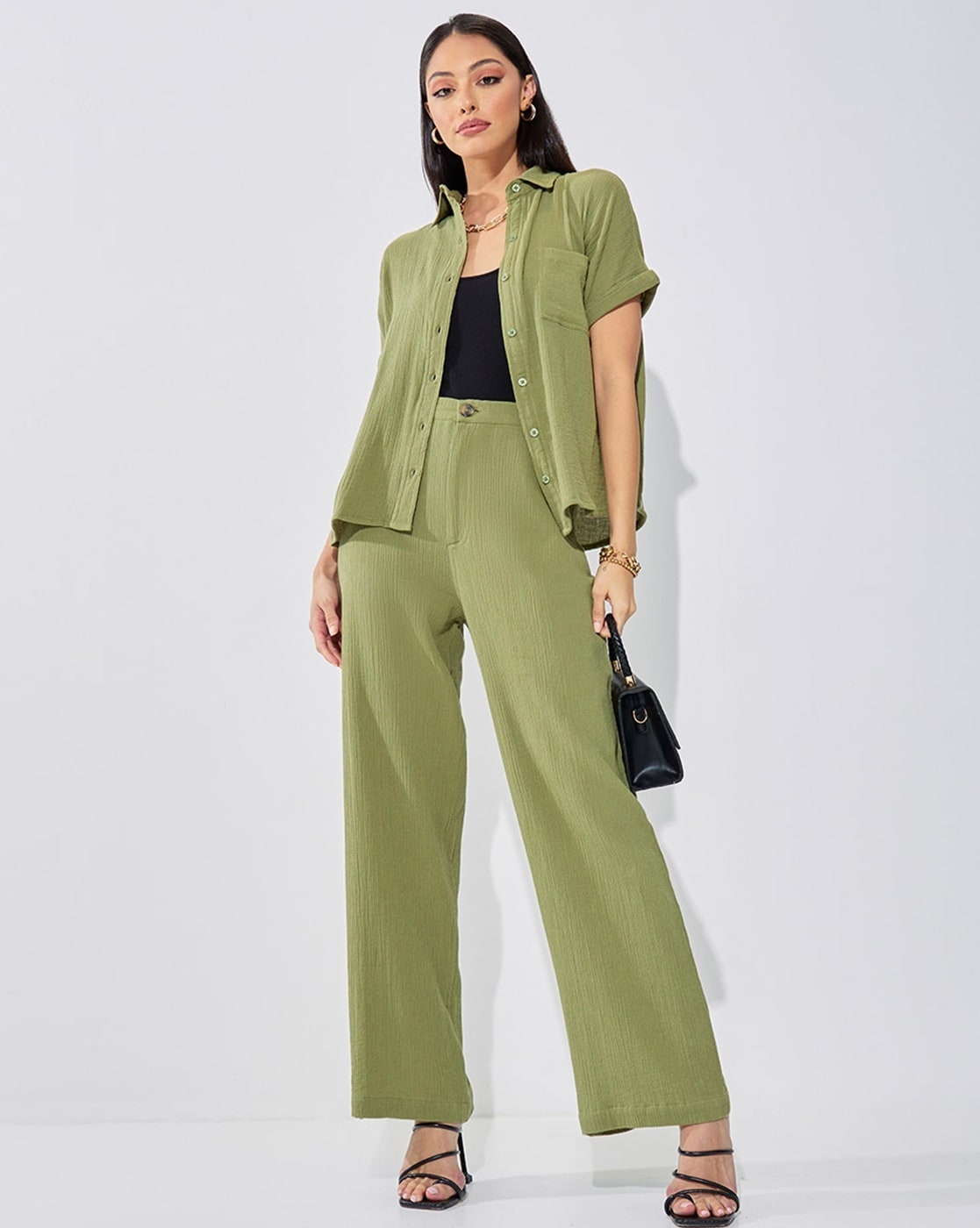 Buy Green Trousers & Pants for Women by Styli Online