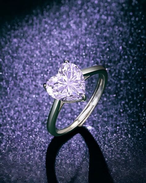 Light Pinkish Purple Sapphire Engagement Ring 14k White Gold Diamond Peter  Suchy - petersuchyjewelers