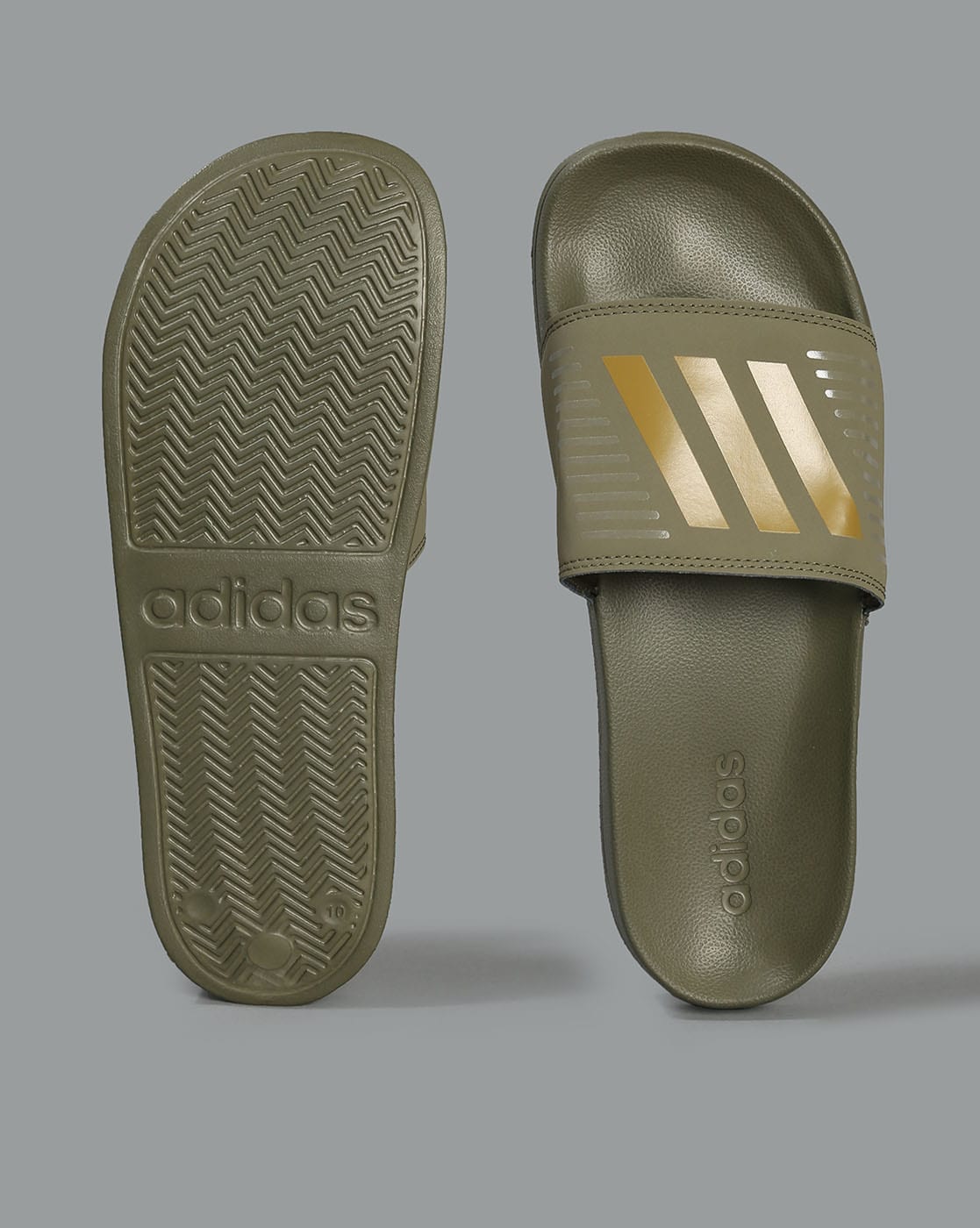 Olive green adidas online slides