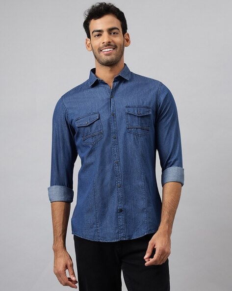 Tom Ford Denim Shirt In Blue | ModeSens