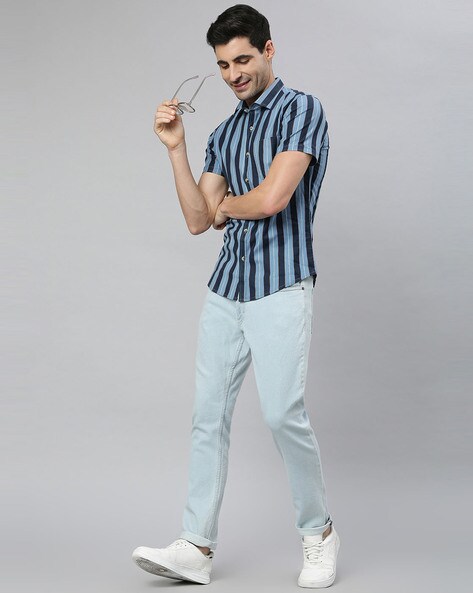 Buy Blue Shirts for Men by Mr Button Online