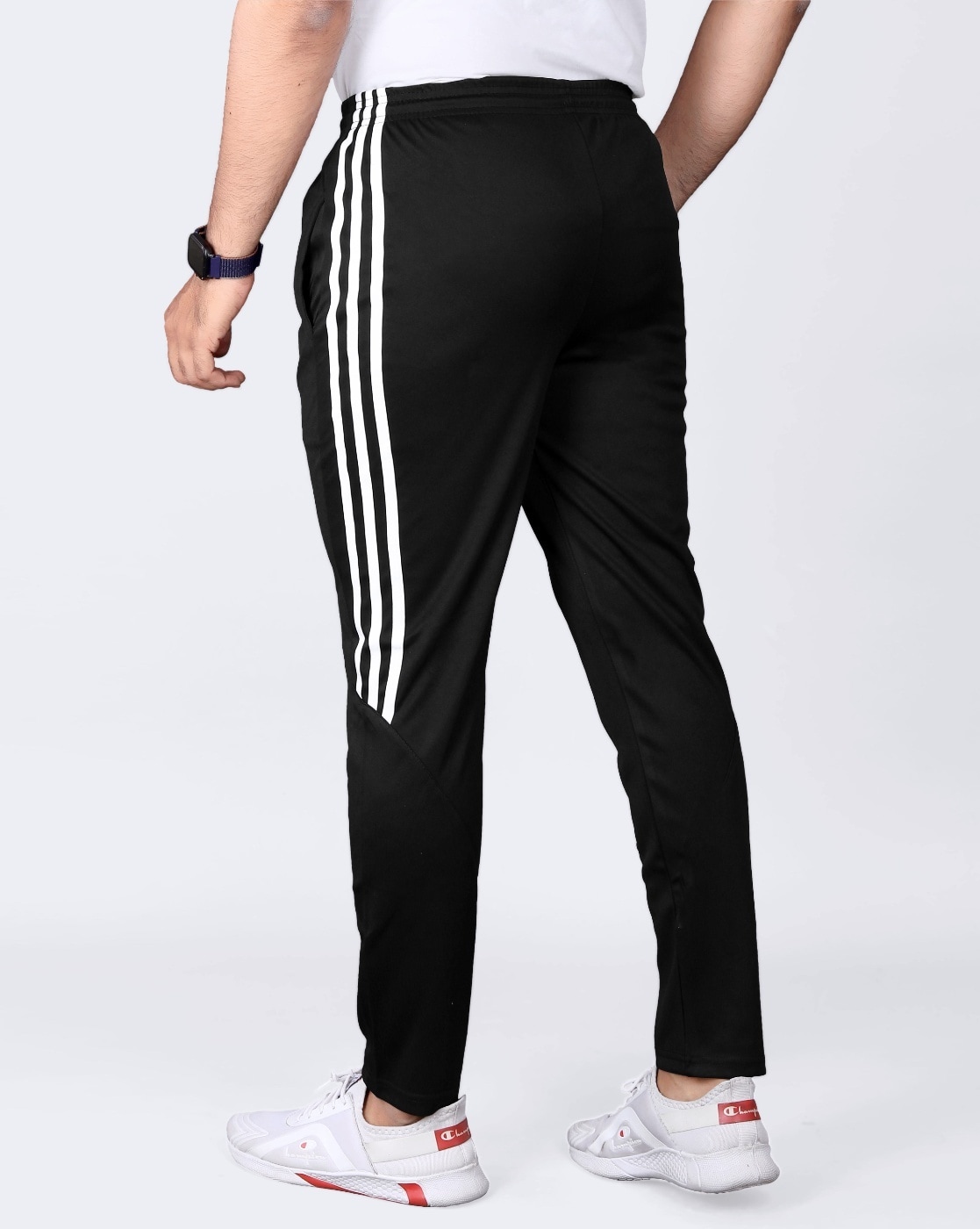 Men Straight Track Pants with Contrast Panels