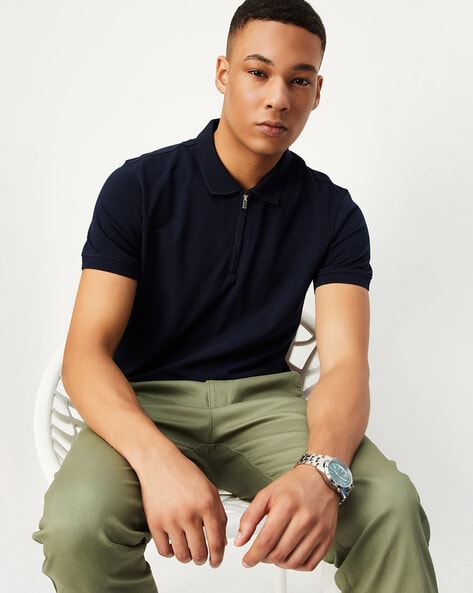 Men Regular Fit Cotton Polo T-Shirt
