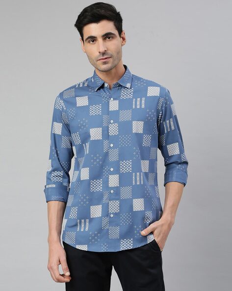 Geometric Print Slim Fit Shirt