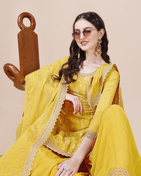 Yellow Sleeveless Salwar Suit - Buy Yellow Sleeveless Salwar Suit online in  India