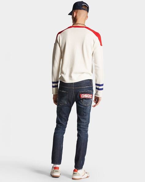 Buy Dsquared2 Skater Mid Wash Slim Fit Jeans | Navy Blue Color Men 