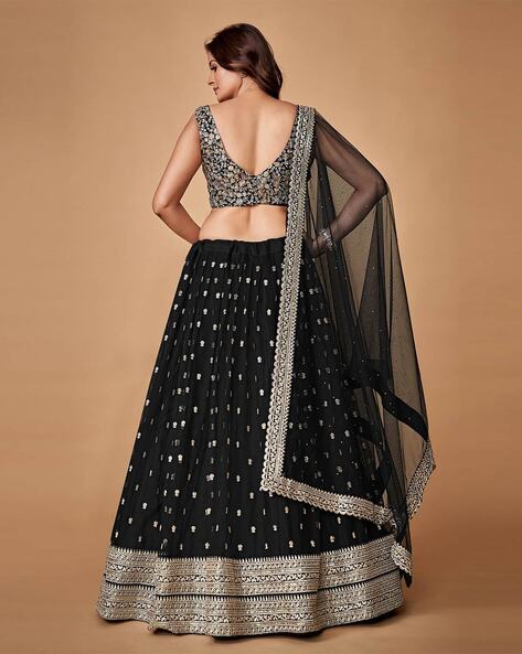 Anaya Midnight Black Lehenga | Black lehenga, Indian bridesmaid dresses,  Indian outfits lehenga