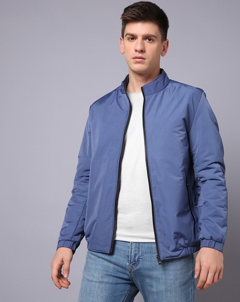 Buy CRYSULLY Men's Spring Fall Casual Slim Fit Thin Lightweight Outwear  Sportswear Bomber Jacket Coat, 02# Royal Blue, Large at Amazon.in