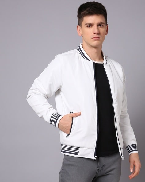 Mens white clearance bomber jacket