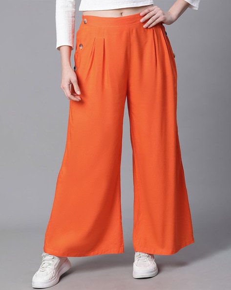 Buy Women's Orange Casual Trousers Online